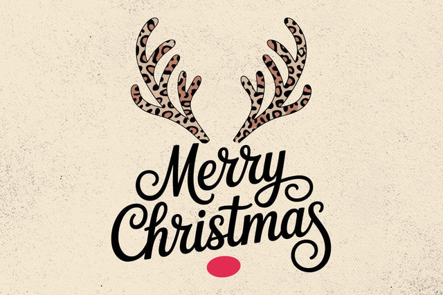 Leopard Reindeer Antlers - Merry Christmas Design SVG DesignDestine 