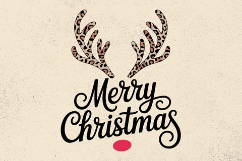 Leopard Reindeer Antlers - Merry Christmas Design SVG DesignDestine 