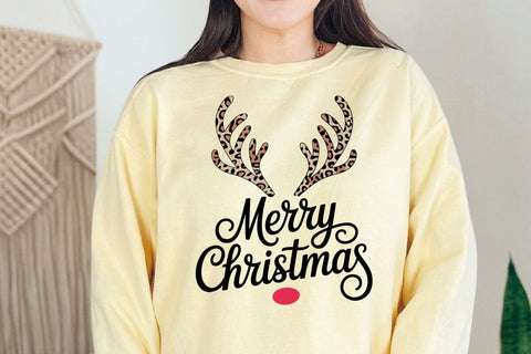Leopard Reindeer Antlers - Merry Christmas Design SVG DesignDestine 