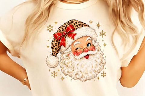 Leopard Santa Face Christmas PNG Sublimation SVGista 