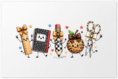 Leopard School Supplies PNG Cute Teacher Digital Download SVG BillahCrafts 