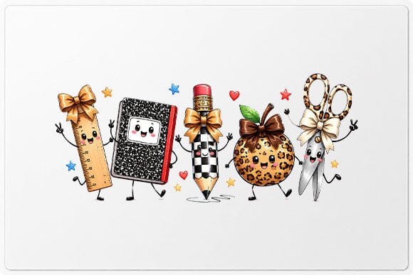 Leopard School Supplies PNG Cute Teacher Digital Download SVG BillahCrafts 