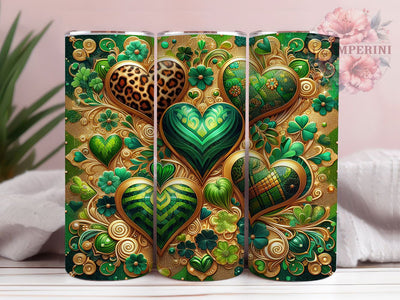Leopard Shamrock Heart Tumbler, Shamrock Heart Tumbler, Stylish 20oz Wrap, Sublimation Design, Trendy Gift Idea, Irish Leopard Wrap, Lucky Shamrock Tumbler Sublimation Li Zamperini 