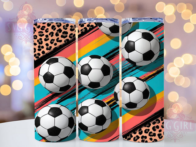 Leopard Soccer Mom Tumbler Wrap, Soccer Tumbler Wrap, Leopard Soccer Tumbler, Soccer Sublimation Design, 20oz Skinny Tumbler, Soccer Mom Gift, Sports Tumbler Png Sublimation SvggirlplusArt 