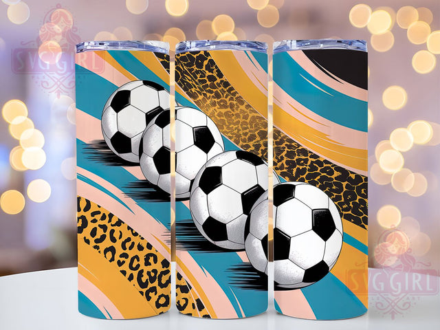 Leopard Soccer Mom Tumbler Wrap, Soccer Tumbler Wrap, Leopard Soccer Tumbler, Soccer Sublimation Design, 20oz Skinny Tumbler, Soccer Mom Gift, Sports Tumbler Png Sublimation SvggirlplusArt 