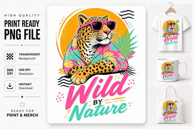Leopard Sublimation PNG Wild By Nature Wildlife POD Design SVG BillahCrafts 