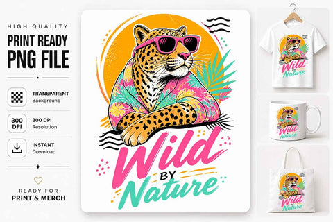 Leopard Sublimation PNG Wild By Nature Wildlife POD Design SVG BillahCrafts 