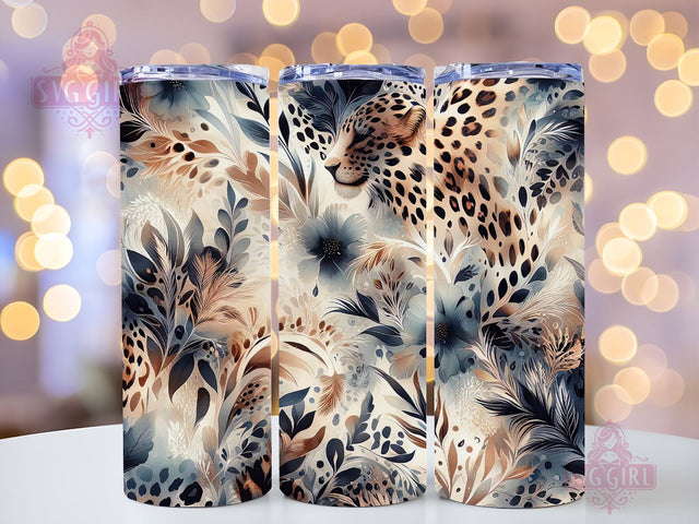 Leopard Sublimation Tumbler Design, Leopard Print 20oz Skinny Tumbler Wraps Templates PNG Digital Download Sublimation SvggirlplusArt 