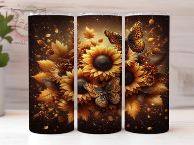 Leopard Sunflower Butterfly Tumbler, Butterfly Tumbler Wrap, 20oz Sublimation Design, Sunflower Animal Print Tumbler, Boho Leopard Tumbler, Nature Aesthetic Tumbler, Seamless Floral Wrap Sublimation Lara' s Designs 