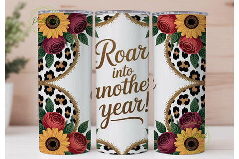 Leopard Sunflower Floral Tumbler Wrap Sublimation PixelChick 