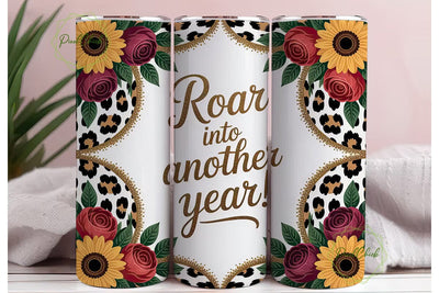 Leopard Sunflower Floral Tumbler Wrap Sublimation PixelChick 