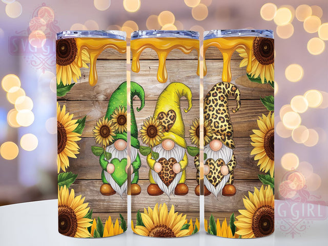 Leopard Sunflower Gnome 20oz Tumbler, Sunflower Gnome Wrap, 20oz Sublimation Tumbler, Animal Print Gnome, Rustic Sunflower Tumbler, Boho Gnome Design, Floral Gnome Tumbler Sublimation SvggirlplusArt 