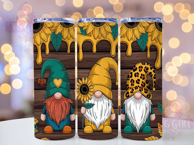 Leopard Sunflower Gnome 20oz Tumbler, Sunflower Gnome Wrap, 20oz Sublimation Tumbler, Animal Print Gnome, Rustic Sunflower Tumbler, Boho Gnome Design, Floral Gnome Tumbler Sublimation SvggirlplusArt 