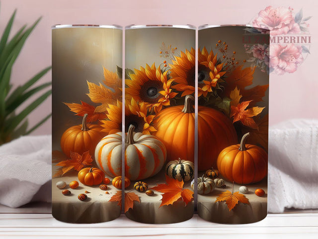 Leopard Sunflower Pumpkin Fall Tumbler, Sunflower Wrap Design, Fall Sublimation PNG, Rustic Farmhouse Style, 20oz Tumbler Sublimation, Autumn Pumpkin Aesthetic, Trendy Animal Print Design Sublimation Li Zamperini 