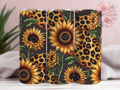 Leopard Sunflower Western 20oz Tumbler, Sunflower Design, Western Style, Rustic Tumbler, 20oz Sublimation, PNG Design, Country Gift Sublimation Li Zamperini 