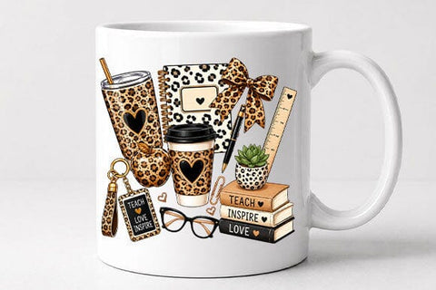 Leopard Teacher Essentials PNG | Teacher Sublimation Design SVG BillahCrafts 