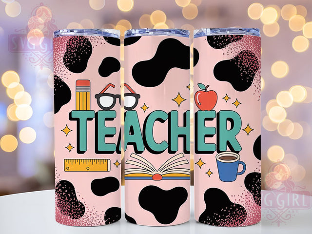 Leopard Teacher Life 20oz Tumbler, Leopard Print Wrap, Sublimation Gift, Educator Mug, 20oz Tumbler Design, Teacher Life Quote, Classroom Theme Sublimation SvggirlplusArt 