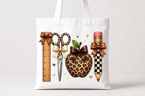 Leopard Teacher Supplies PNG Cute School Sublimation Design SVG BillahCrafts 