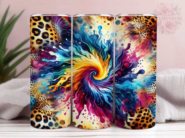 Leopard Tie Dye 20oz Tumbler Wrap PNG, Western Tumbler Png, Straight & Tapered Tumbler Wrap, Instant Digital Download Sublimation Li Zamperini 