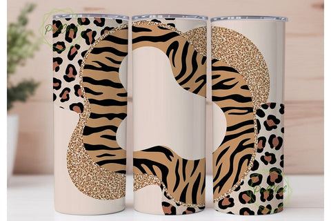 Leopard Tiger Glitter 20oz Tumbler Wrap Sublimation PixelChick 