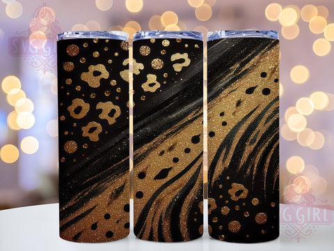 Leopard Tumbler, Ombre Glitter Design, 20oz Tumbler PNG, Animal Print Tumbler, Fashionable Drinkware, Trendy Tumbler Wrap, Sparkly Leopard Decor, Sublimation Drinkware Sublimation SvggirlplusArt 