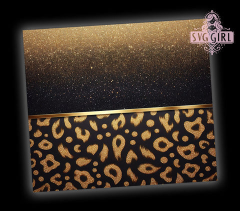 Leopard Tumbler, Ombre Glitter Design, 20oz Tumbler PNG, Animal Print Tumbler, Fashionable Drinkware, Trendy Tumbler Wrap, Sparkly Leopard Decor, Sublimation Drinkware Sublimation SvggirlplusArt 