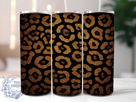 Leopard Tumbler Wrap, Ombre Glitter Design, 20oz Sublimation Tumbler, Animal Print Drinkware, Wild Animal Gift, Trendy Tumbler, Fashionable Drinkware, Safari Decor Sublimation ToriDesigns 