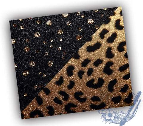Leopard Tumbler Wrap, Ombre Glitter Design, 20oz Sublimation Tumbler, Animal Print Drinkware, Wild Animal Gift, Trendy Tumbler, Fashionable Drinkware, Safari Decor Sublimation ToriDesigns 