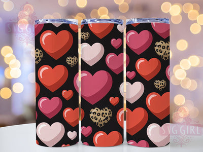 Leopard Valentine Hearts Tumbler, Leopard Tumbler, Stylish 20oz Wrap, Sublimation Design, Trendy Gift Idea, Leopard Heart Wrap, Valentine Leopard Tumbler Sublimation SvggirlplusArt 