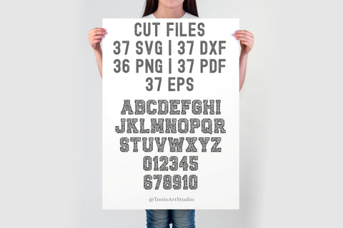 Leopard Varsity Font | Leopard Font SVG TTF | Varsity Letter SVG TonisArtStudio 