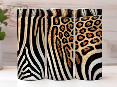 Leopard Zebra Print 20oz Tumbler Wrap, Zebra Stripes, Black and White, Animal Print Wrap, Bold Pattern, 20oz Tumbler Wrap, Sublimation PNG Sublimation Lara' s Designs 