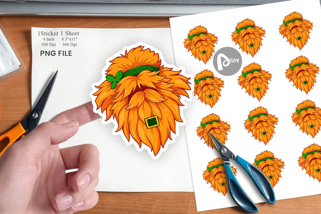 Leprechaun Beard Sticker Sublimation artnoy 