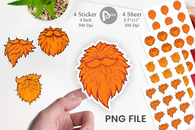 Leprechaun Beard Sticker Sublimation artnoy 