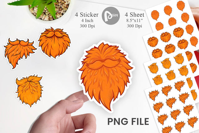 Leprechaun Beard Sticker Sublimation artnoy 