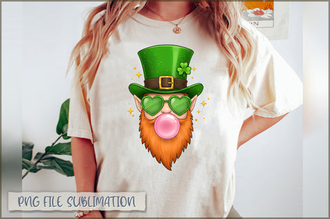 Leprechaun Bubble Gum St Patrick PNG Sublimation Shetara Begum 