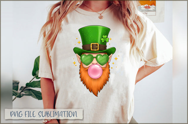 Leprechaun Bubble Gum St Patrick PNG Sublimation Shetara Begum 