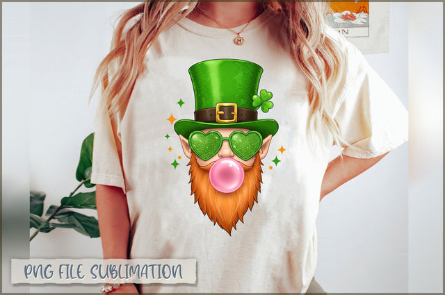 Leprechaun Bubble Gum St Patrick PNG Sublimation Shetara Begum 