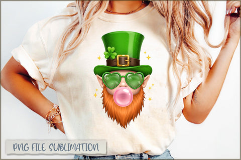 Leprechaun Bubble Gum St Patrick PNG Sublimation Shetara Begum 