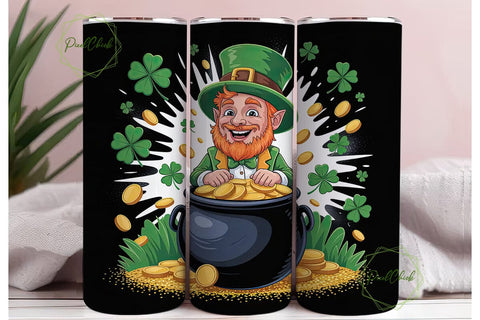 Leprechaun Gold 20oz Tumbler Wrap Sublimation PixelChick 