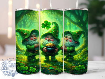 Leprechaun Gold Gnome Tumbler, Shamrock Gold Tumbler, Stylish 20oz Wrap, Sublimation Design, Trendy Gift Idea, Irish Gnome Wrap, Pot of Gold Tumbler Sublimation ToriDesigns 