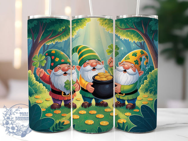 Leprechaun Gold Gnome Tumbler, Shamrock Gold Tumbler, Stylish 20oz Wrap, Sublimation Design, Trendy Gift Idea, Irish Gnome Wrap, Pot of Gold Tumbler Sublimation ToriDesigns 