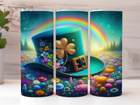 Leprechaun Hat Rainbow 20oz Tumbler, Leprechaun Hat Tumbler, Rainbow Tumbler Wrap, Floral Tumbler Design, 20oz Tumbler Sublimation, Lucky Tumbler Wrap, Irish Tumbler Design Sublimation Lara' s Designs 