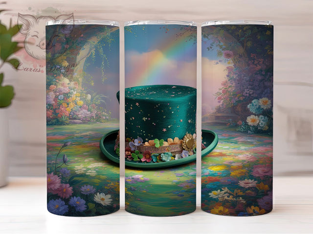 Leprechaun Hat Shamrock Tumbler, St. Patrick’s Tumbler, Stylish 20oz Wrap, Sublimation Design, Trendy Gift Idea, Irish Leprechaun Wrap, Lucky Shamrock Tumbler Sublimation Lara' s Designs 