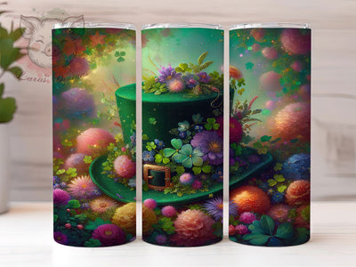 Leprechaun Hat Shamrock Tumbler, St. Patrick’s Tumbler, Stylish 20oz Wrap, Sublimation Design, Trendy Gift Idea, Irish Leprechaun Wrap, Lucky Shamrock Tumbler Sublimation Lara' s Designs 