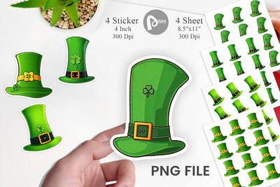 Leprechaun Hat Sticker Sublimation artnoy 