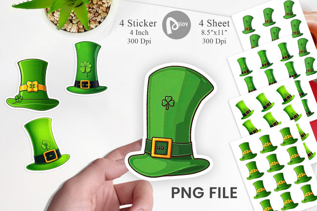 Leprechaun Hat Sticker Sublimation artnoy 