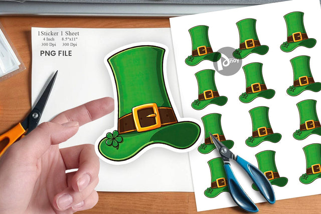Leprechaun Hat Sticker Sublimation artnoy 