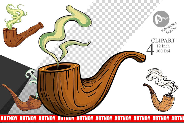 Leprechaun Pipe Clipart Sublimation artnoy 