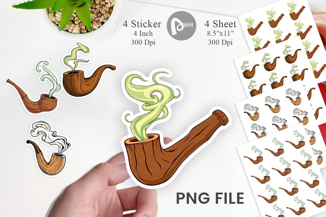 Leprechaun Pipe Sticker Sublimation artnoy 