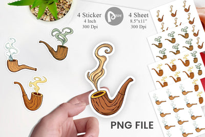 Leprechaun Pipe Sticker Sublimation artnoy 
